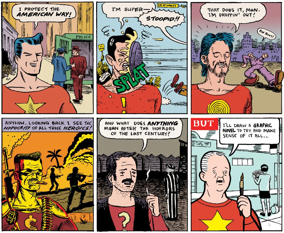 La historia del comic en 6 viñetas, por matt madden. me hago un cuadro