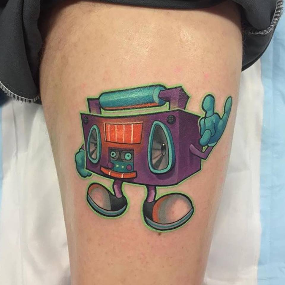 Perfect Tattoo on Twitter "Cute boombox tattoo by Henri Middlemass