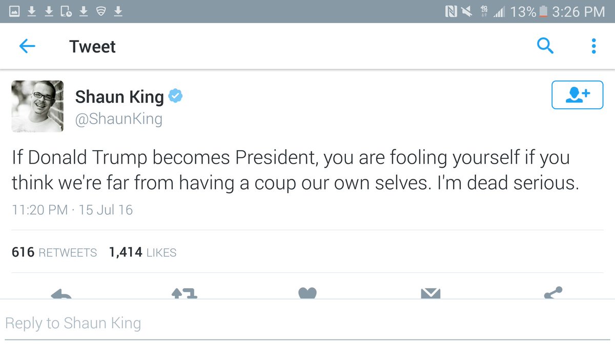 Michael Benson on Twitter JaredWyand Shaun King advocating a coup violating 18 U.S. Code