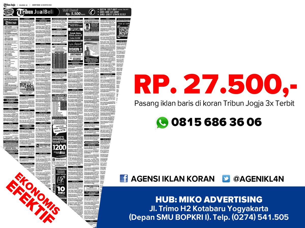 Agensi Iklan Koran On Twitter Iklan Baris Tribun Jogja
