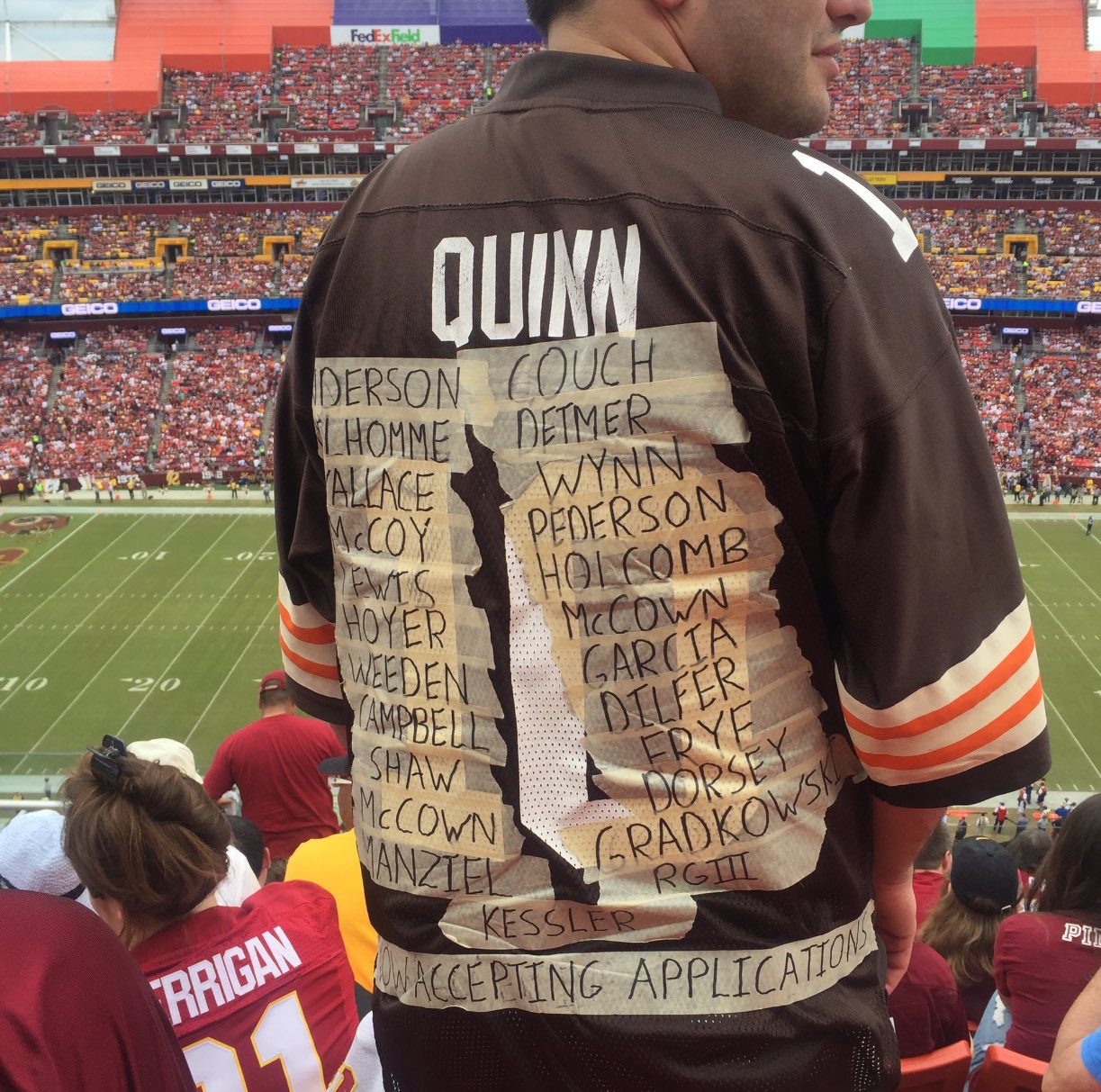 Darren Rovell on Twitter "Always good to see some version of the Browns QB jersey. Today's has