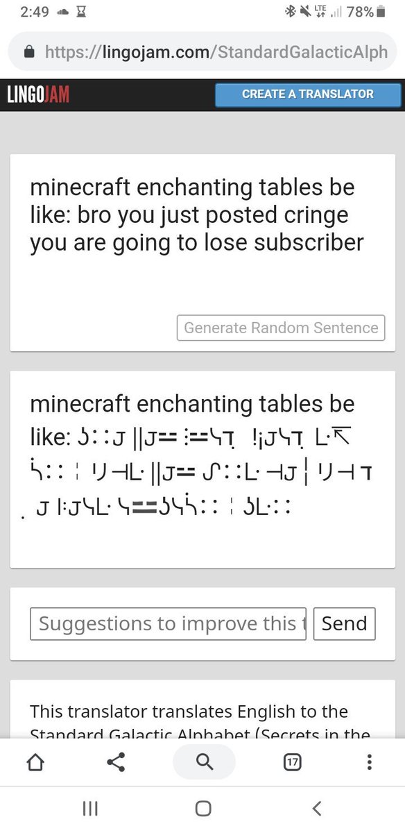 Enchantment Table Language