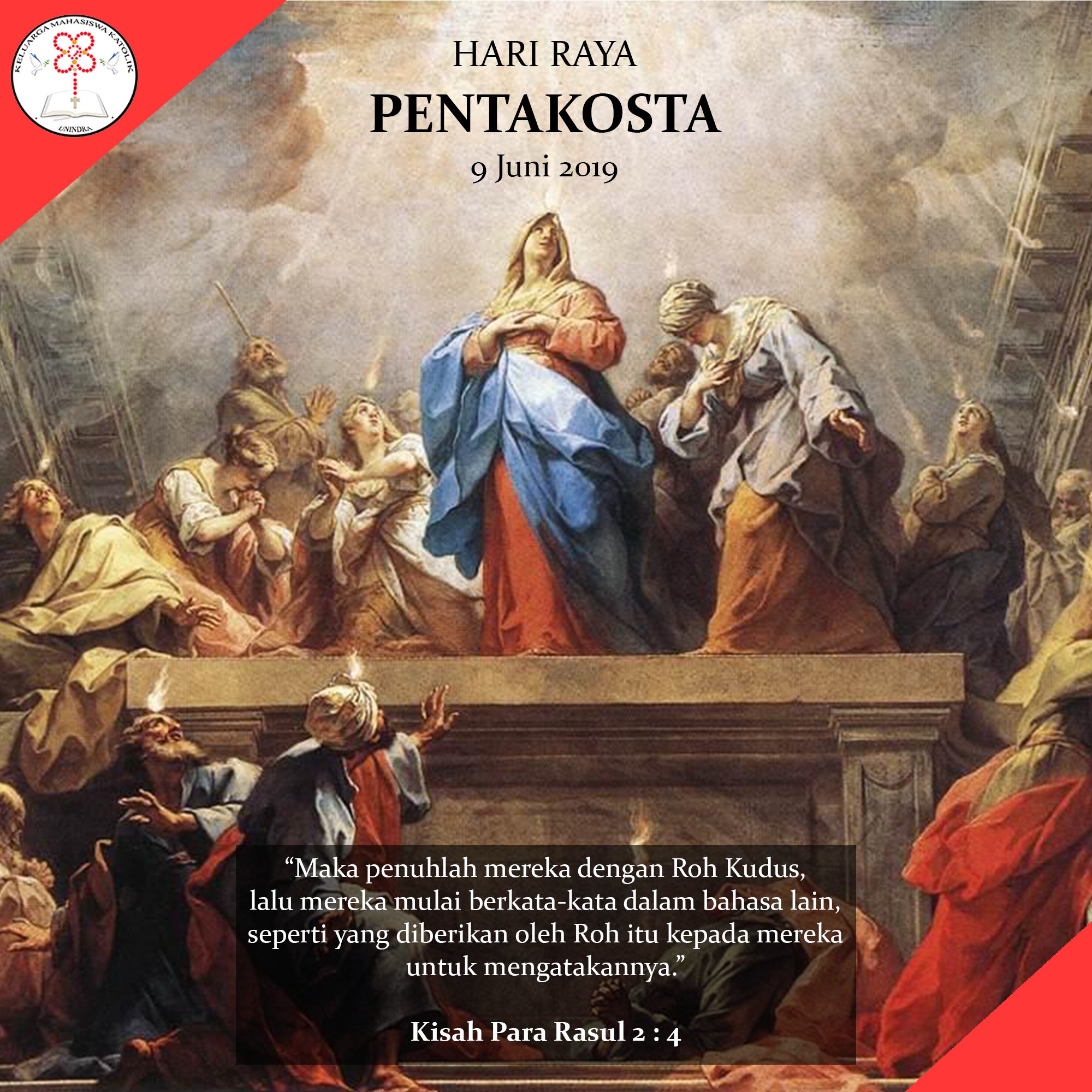 Kmk Unindra On Twitter: "Selamat Hari Raya Pentakosta 🕊🌪🔥 Selamat Ulang Tahun Gereja Katolik! ⛪🎂 Perayaan Dimana Roh Kudus Turun Ke Atas Para Rasul Saat Setelah 50 Hari Perayaan Kebangkitan Dan 10