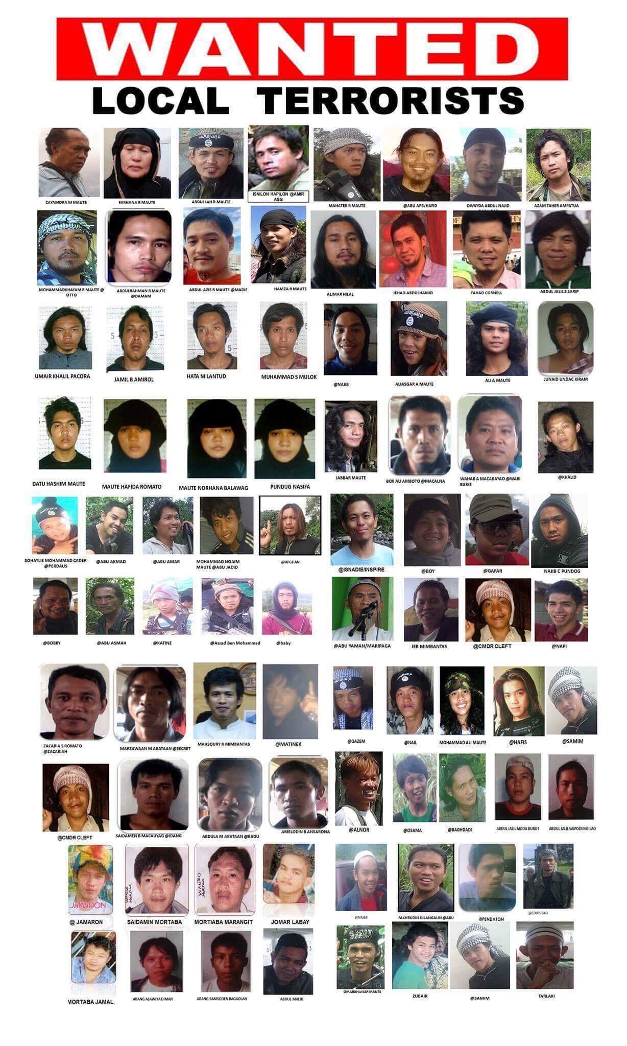 Saleema Refran on Twitter "WANTED Mga pinaghahanap ngayon na Maute
