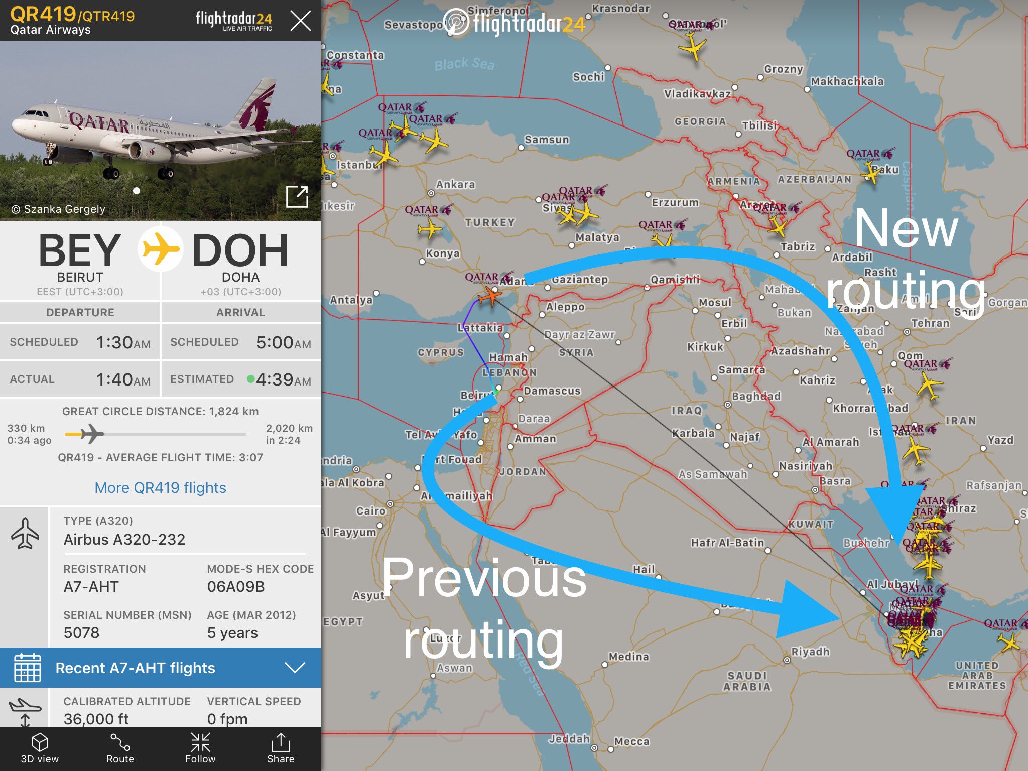 Qatar Airways Route Map Qatar Airways Adds Boeing 737 MAX Tbilisi(05)