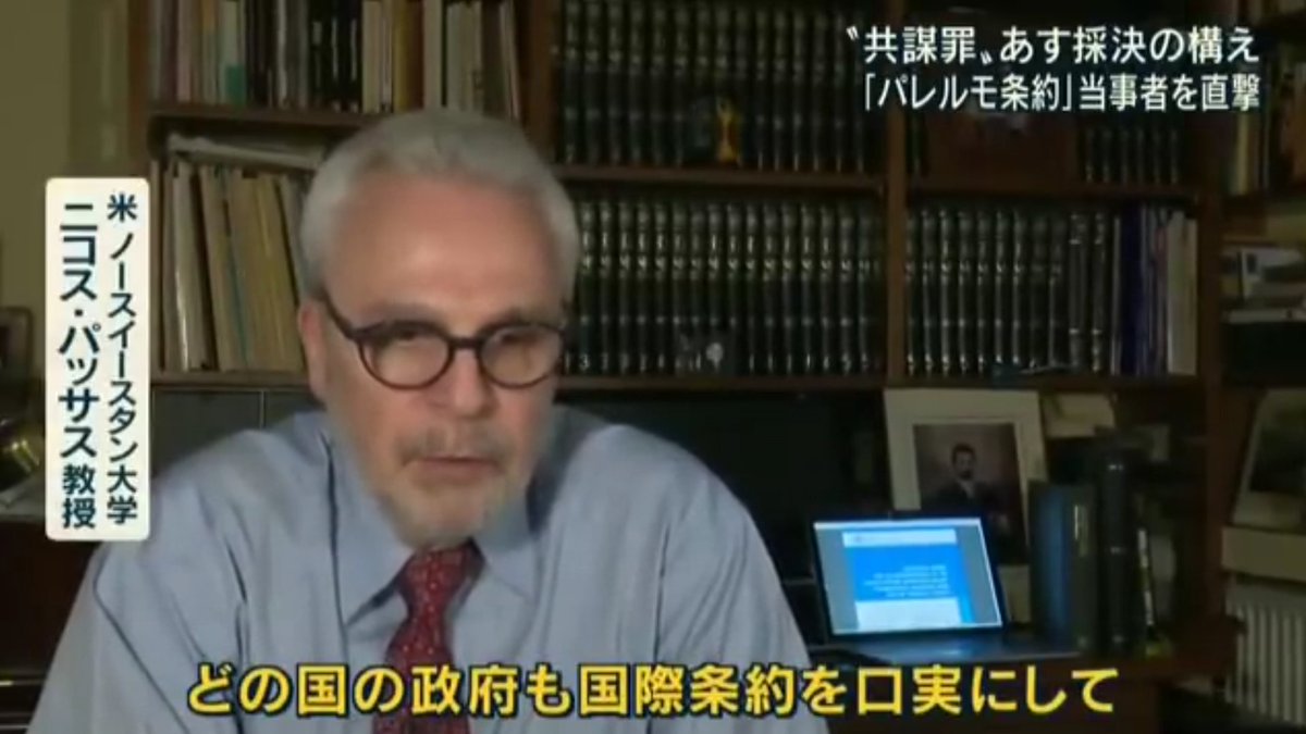 「TOC条約は対テロ目的でない」というテレ朝の報道について条約「立法ガイド」の執筆者パッサス教授とリアルタイムで行っ