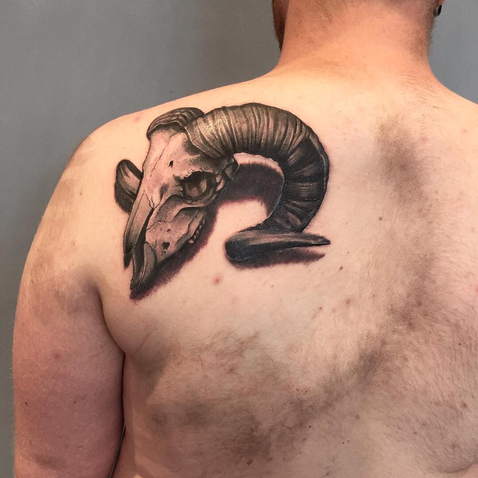Pride & Glory Tattoo On Twitter: "Chessie Really Enjoyed Doing This Realistic "Capricorn" Goat Skull On Helgi Last Week, All The Way From Iceland🖤💀 #Tattoo #Uktattoo Https://T.co/1Wibglekqn" / Twitter 960_x_960_jpg