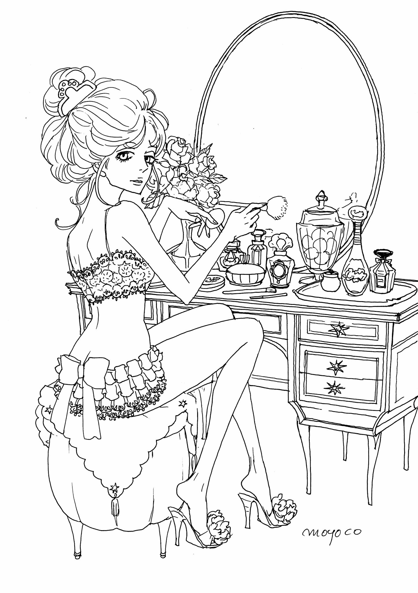 安野モヨコ on Twitter "安野モヨコの塗り絵ができそうな線画イラスト♡ 「塗り絵をしたい」という声が