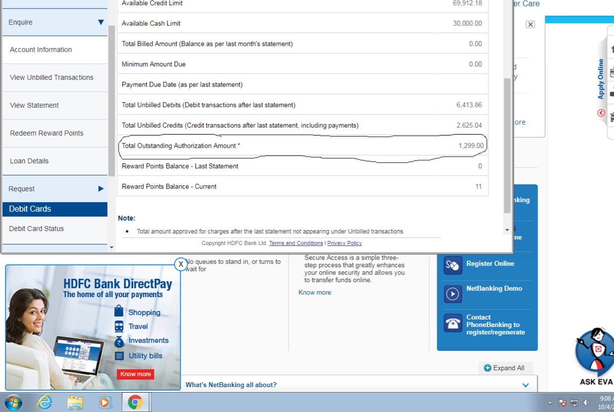 (पाठक) on Twitter "HDFCBank_Cares Have issues with Credit card total