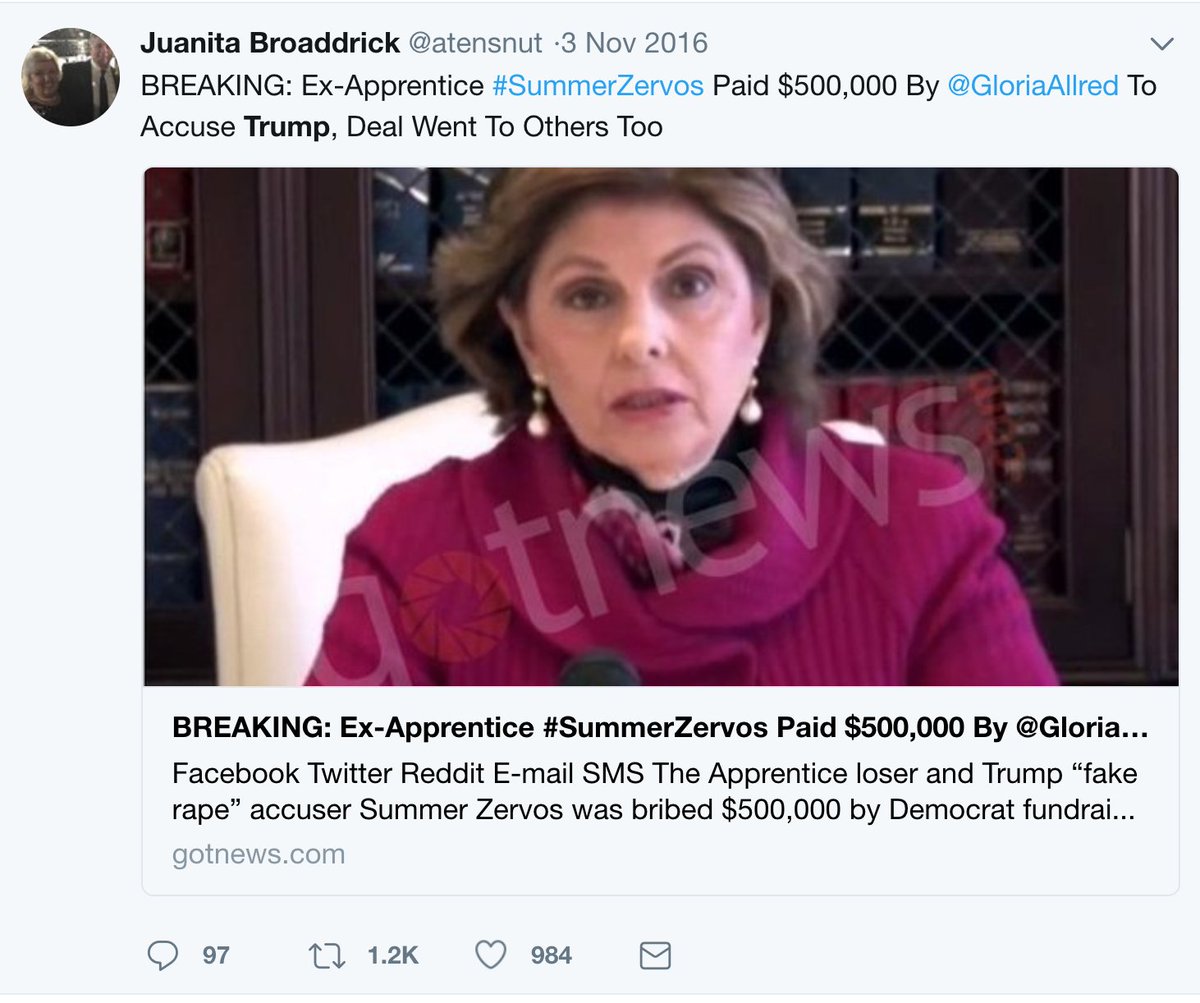 Juanita Broaddrick lying, again trying to hide her attacks on Trump