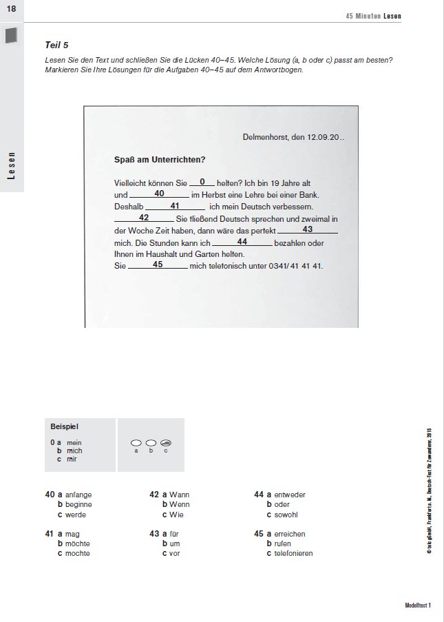 B1 Prufung Modelltest Telc