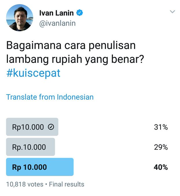 Penulisan Rupiah Yang Benar