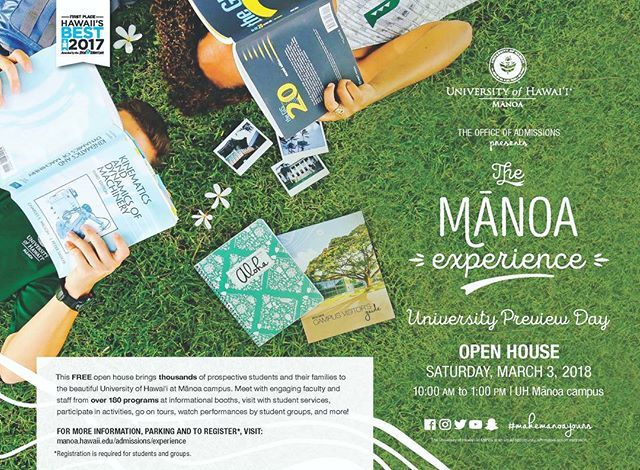UH Mānoa Admissions on Twitter discover the Mānoa Experience! OPEN TO THE PUBLIC Our