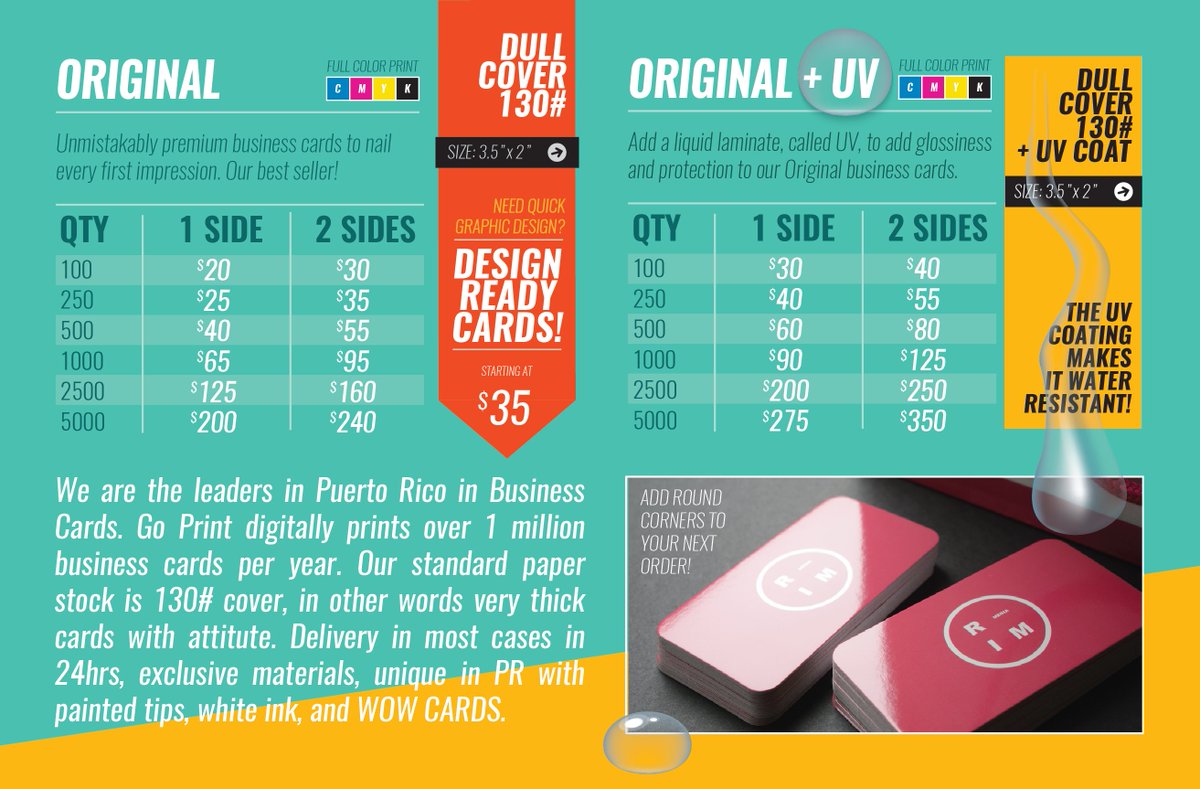 Business Card Design Price List