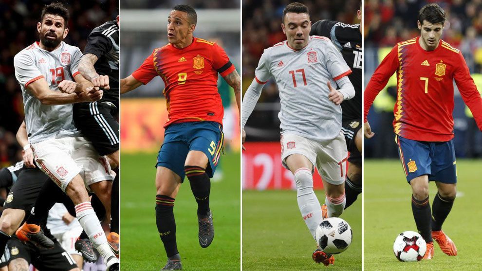 Iago Aspas Diego Costa Rodrigo Moreno Alvaro Morata The Race To Start Up Front For Spain In Russia Is Hotting Up Marca In English Scoopnest