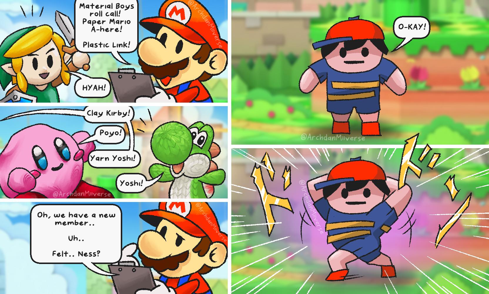 Archdan (Lonely Roy comic) on Twitter "Paper Mario, Yarn Yoshi, Clay