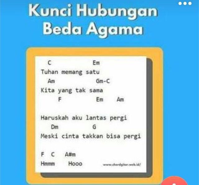 Cinta Beda Agama Chord Chord Kunci Gitar dan Lirik Lagu Cinta Beda