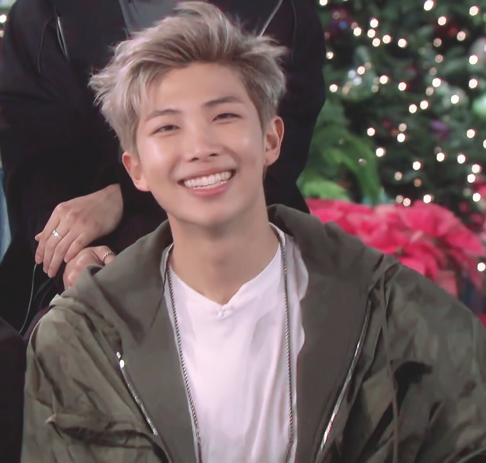 RM Updates on Twitter "here's namjoon smile to brighten