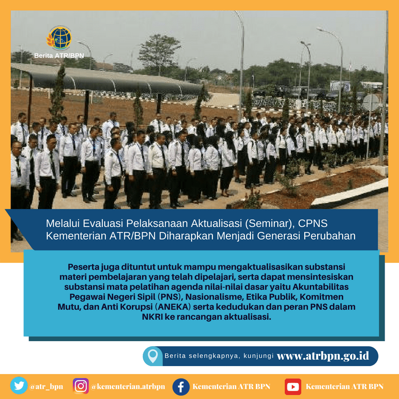 Laporan Aktualisasi Cpns Kementerian Atr Bahan Tayang Diklatsar