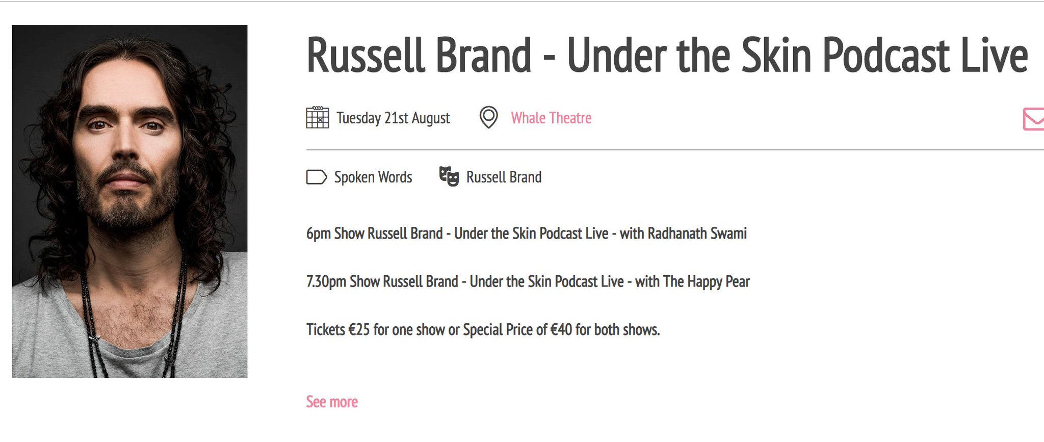 Russell Brand on Twitter "X2 NEW Under The Skin Live