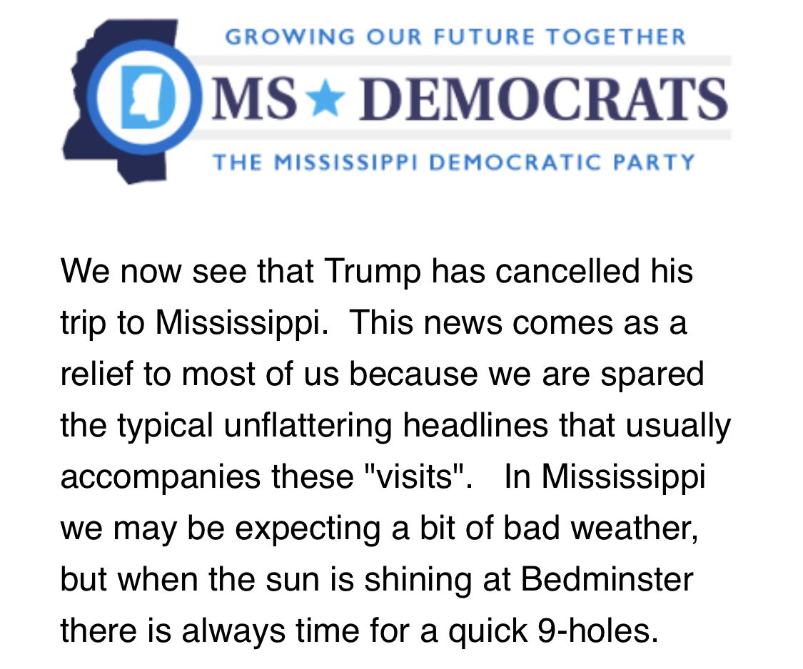 Mississippi GOP on Twitter "Injecting politics with a cancelled visit