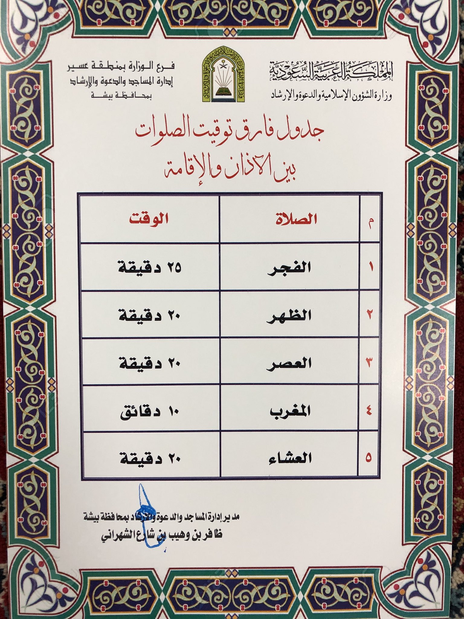 مواقيت الصلاة في بيشة vayppor