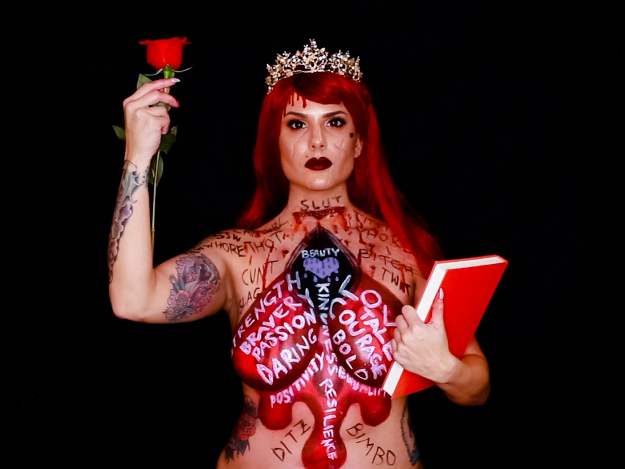 Nati 🦄 ZombiUnicorn on Twitter ""Hater Blood" twitchbeauty bodypaint This is a representation
