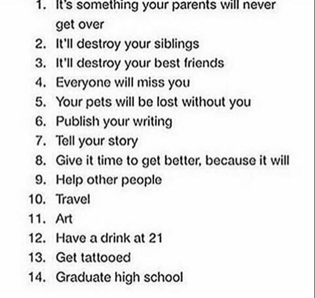 Laolao on Twitter "A 100 reasons NOT to Commit Suicide. A retweet