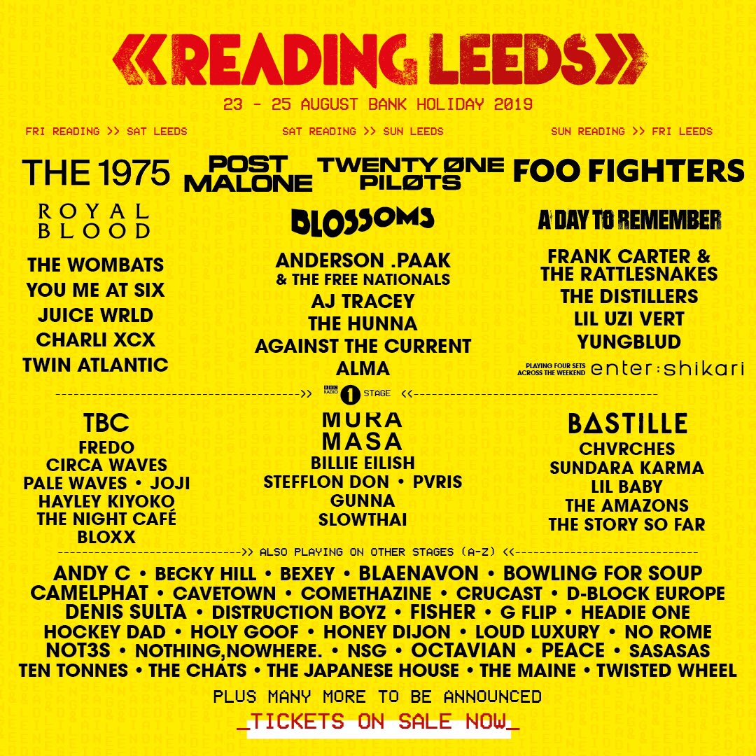 Reading & Leeds Fest on Twitter "50 ACTS ADDED to RandL19! 💥 Here’s