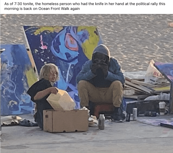 Soledad Ursua on Twitter "At 730pm the homeless woman who attacked JoeBuscaino with a knife