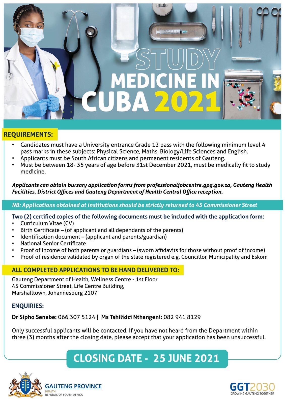 Gauteng eGovernment on Twitter "STUDY MEDICINE IN CUBA Are you an