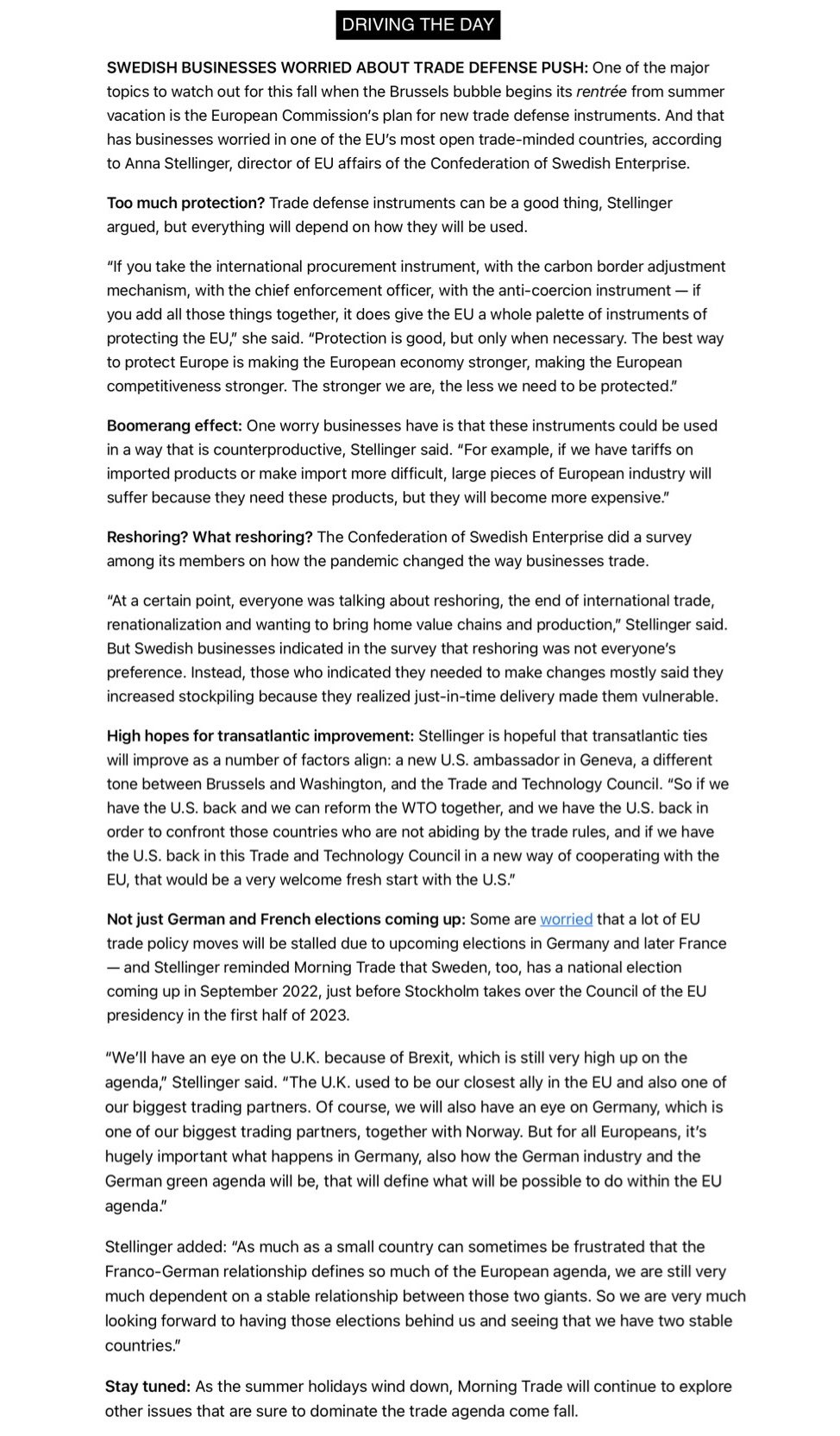 fall 2023 major specific Anna Stellinger On Twitter: "So What's Cooking On The Trade Agenda Now That Bruxelles Slowly Wakes Up After Summer Vacation? Interview With Me In Politico This Morning 👇🏻👇🏻👇🏻 @Politico @Setradepolicy @Ep_Trade @Bmoens @