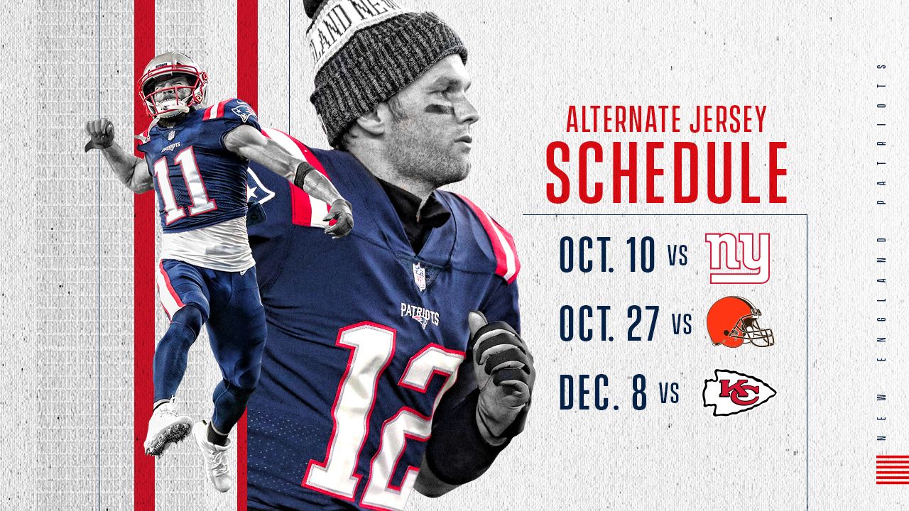 Here is when you get to see the Patriots wear their alternate jerseys this season