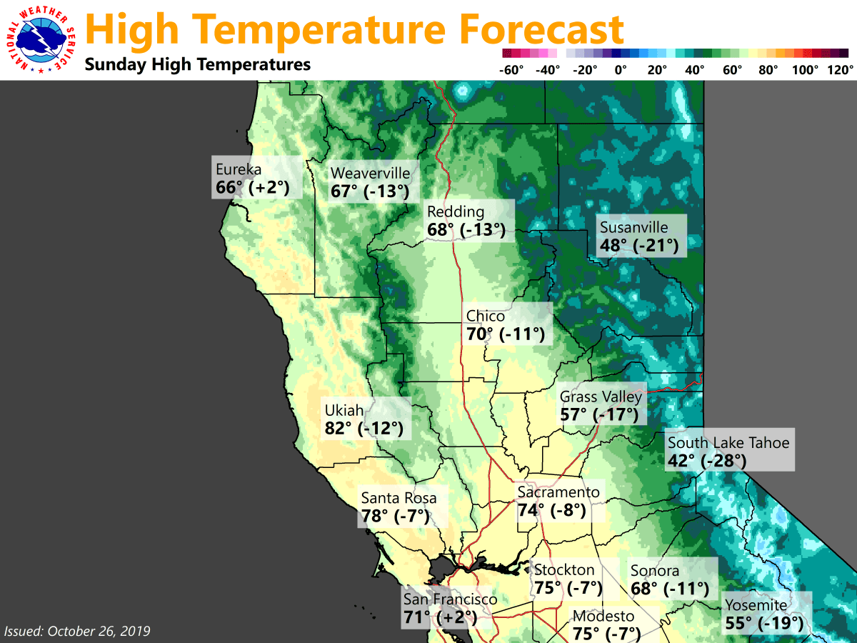 California Temperature Map Tomorrow
