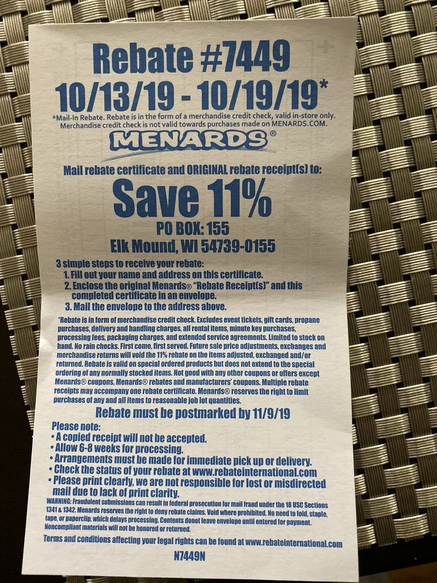 Menards Rebate Form Complete Guide To Using Rebates At Menards