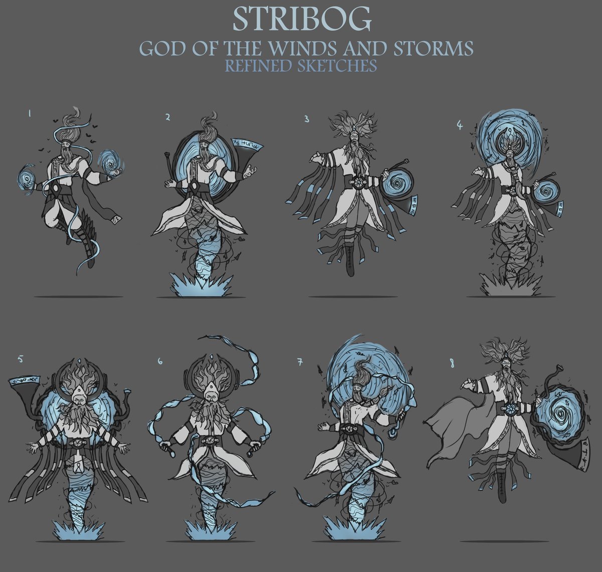 Rene Kovac On Twitter Time To Vote For Your Favourite Design Ya Ll Some Refined Sketches Of Stribog The Slavic God Of The Winds And Storms Art Characterart Characterdesign Characterconceptart Conceptart Characterdevelopment Characters