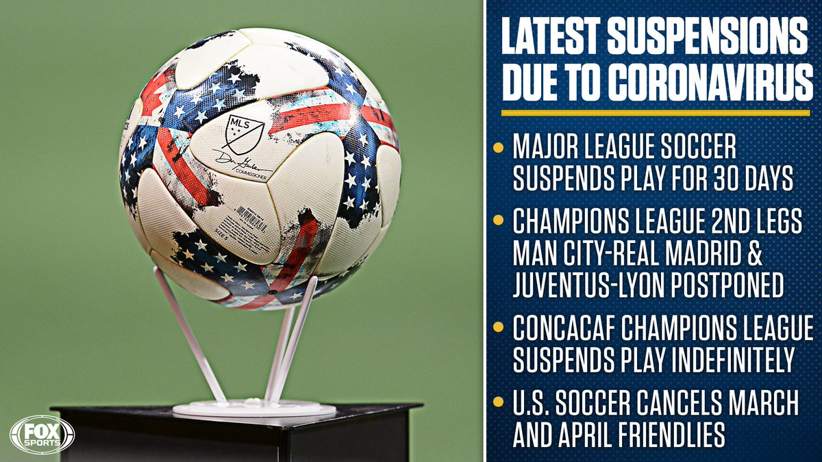 Here are the latest suspensions and postponements in the soccer world