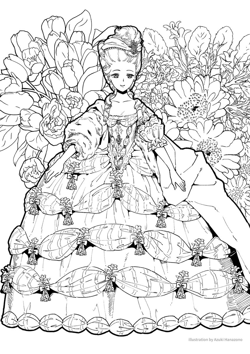 ドレス 塗り絵 239190塗り絵 ドレス 塗り方