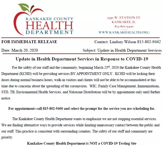 Kankakee County Health Department Vaccine Schedule My Blog