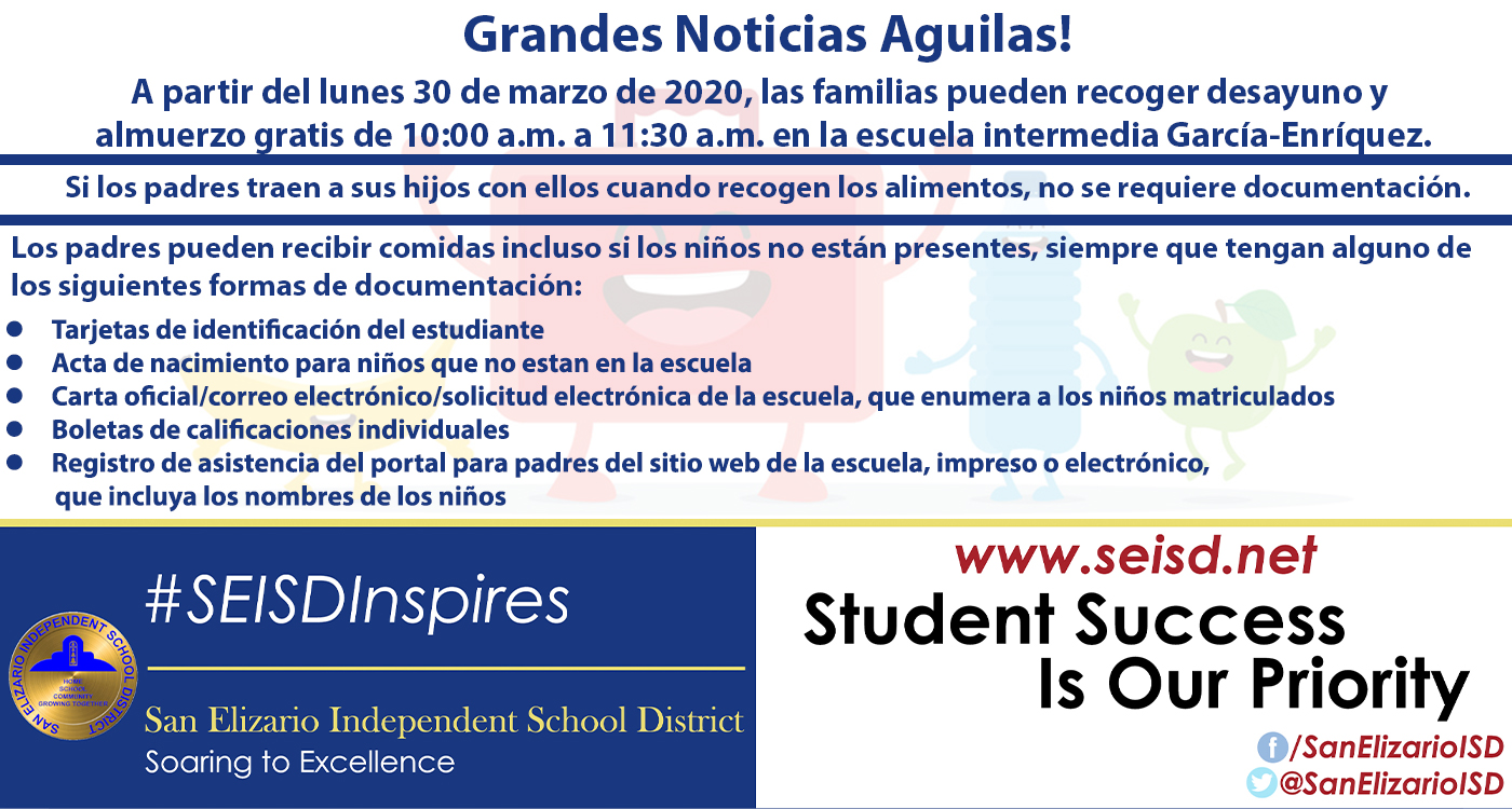 San Elizario ISD on Twitter "Grandes noticias Águilas! El Departamento