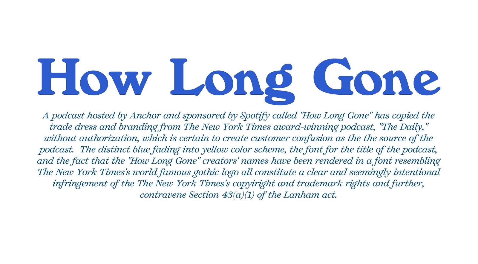 Chris Black on Twitter "The How Long Gone Cease & Desist
