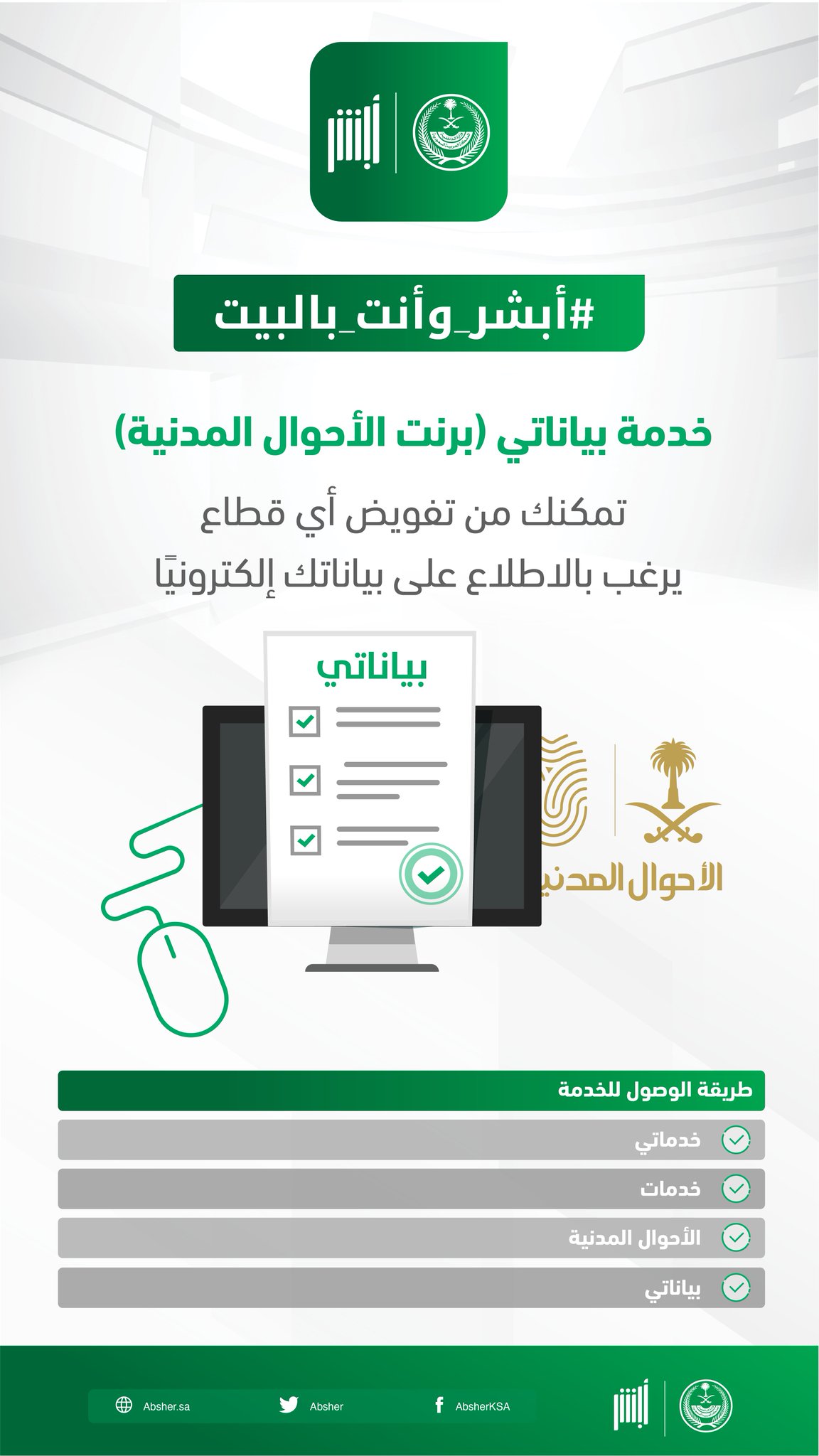 تفويض من الاحوال المدنية خدمة بياناتي او برنت من الاحوال