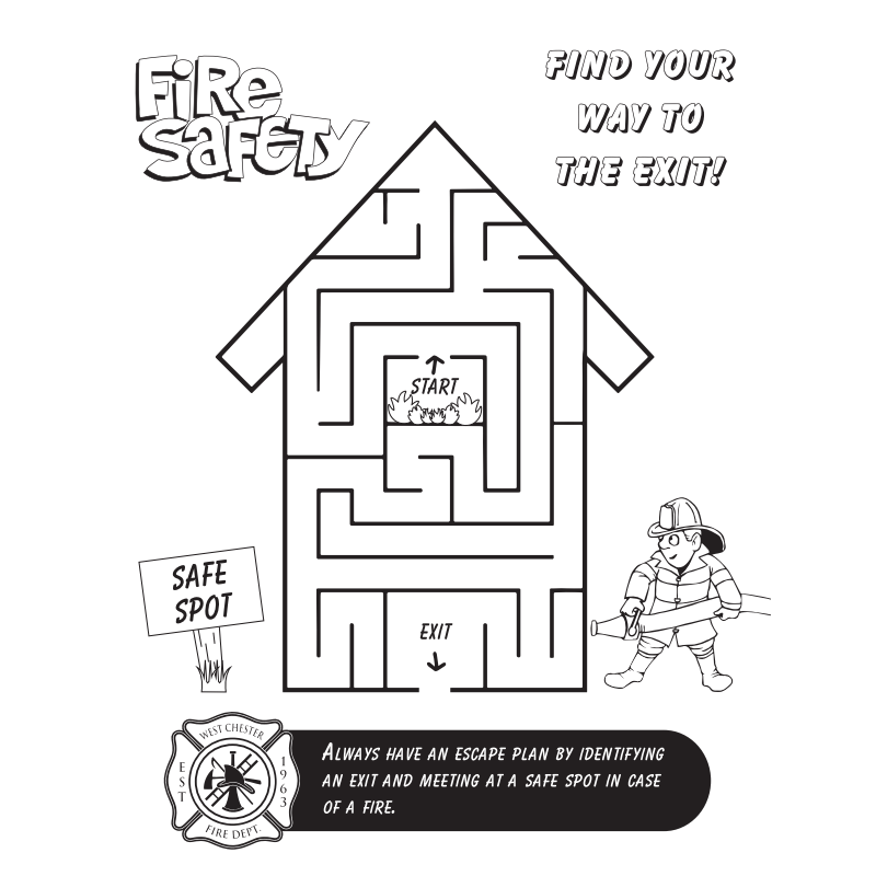 Fire Safety Coloring Page