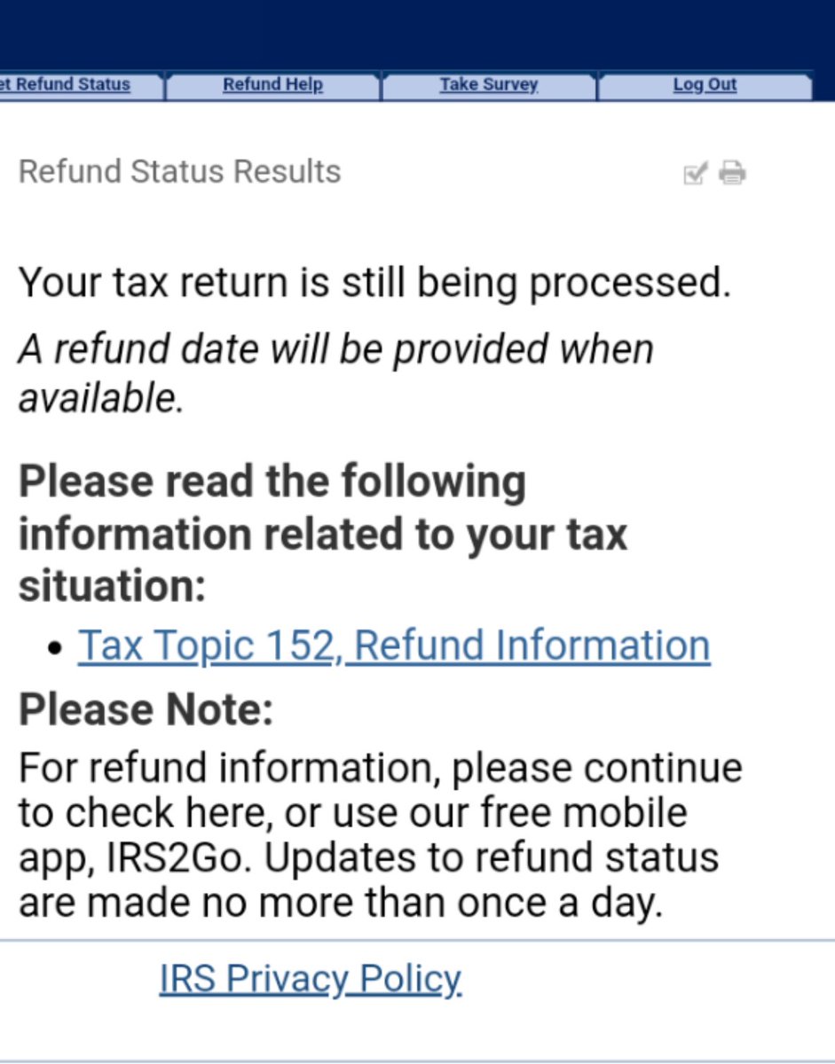 Tax Topic 152 On Refund Status 2020 TAXP