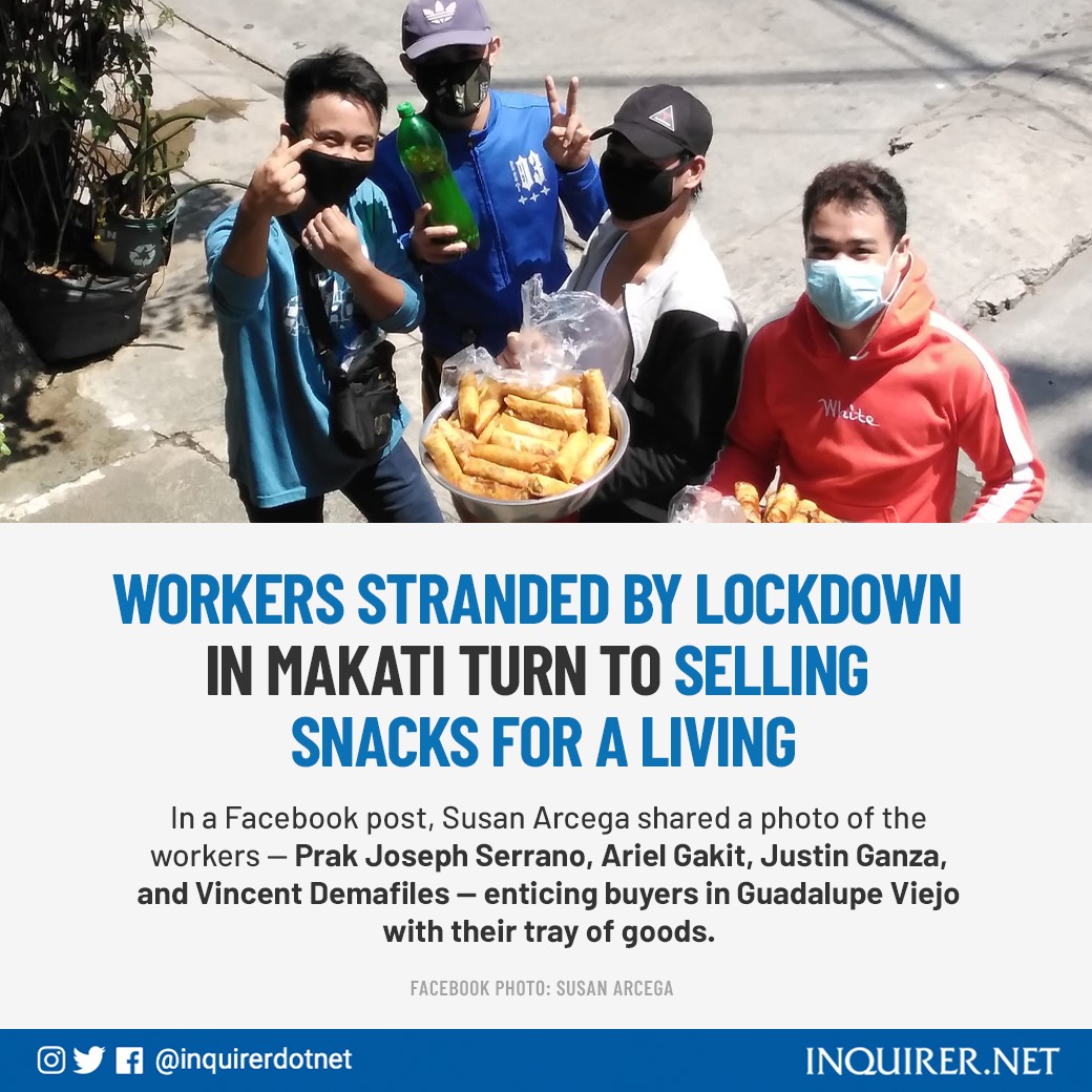 Three construction workers and a janitor who were stranded in Makati by