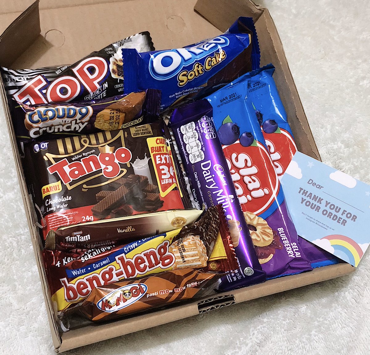 40 kartu ucapan snack box Kartu Ucapan