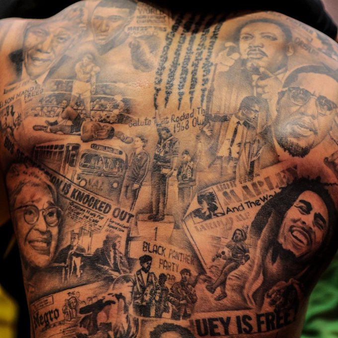 Football Tweet ⚽ On Twitter: "Andre Gray Has A Full Back Tattoo Celebrating People From The Civil Rights Movement. 💉👏 Https://T.co/Eurhshu3Ne" / Twitter 680_x_680_jpg