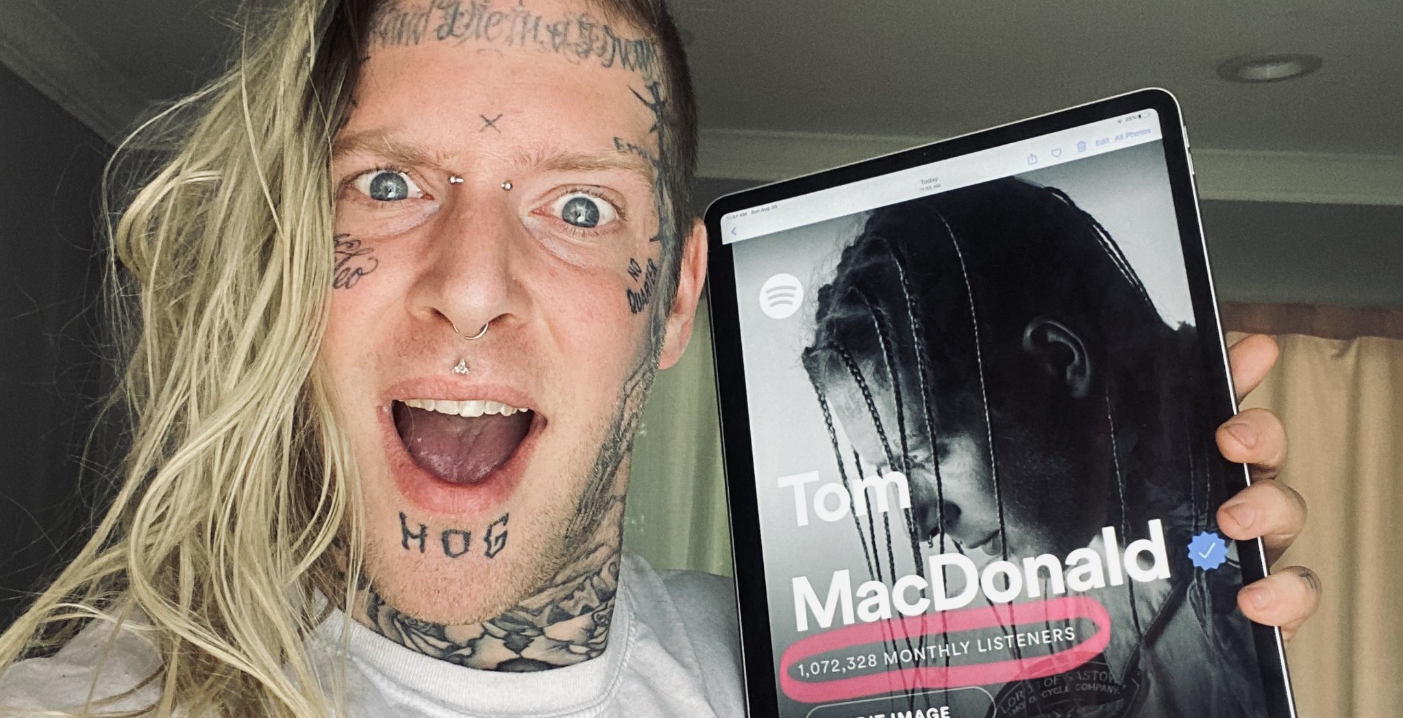 Tom MacDonald on Twitter "Way over a million monthly listeners on