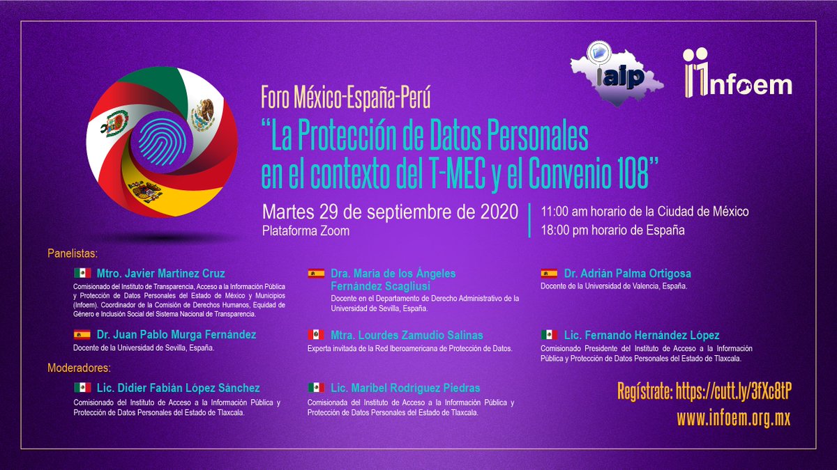 Javier Mtz Cruz On Twitter Acompananos Este Martes 29 De Septiembre Al Encuentro Mexico Espana Peru La Proteccion De Datos Personales En El Contexto Del T Mec Y El Convenio 108 Registrarse Https T Co 52b44zyqb9 Https T Co Ix5pecqqex