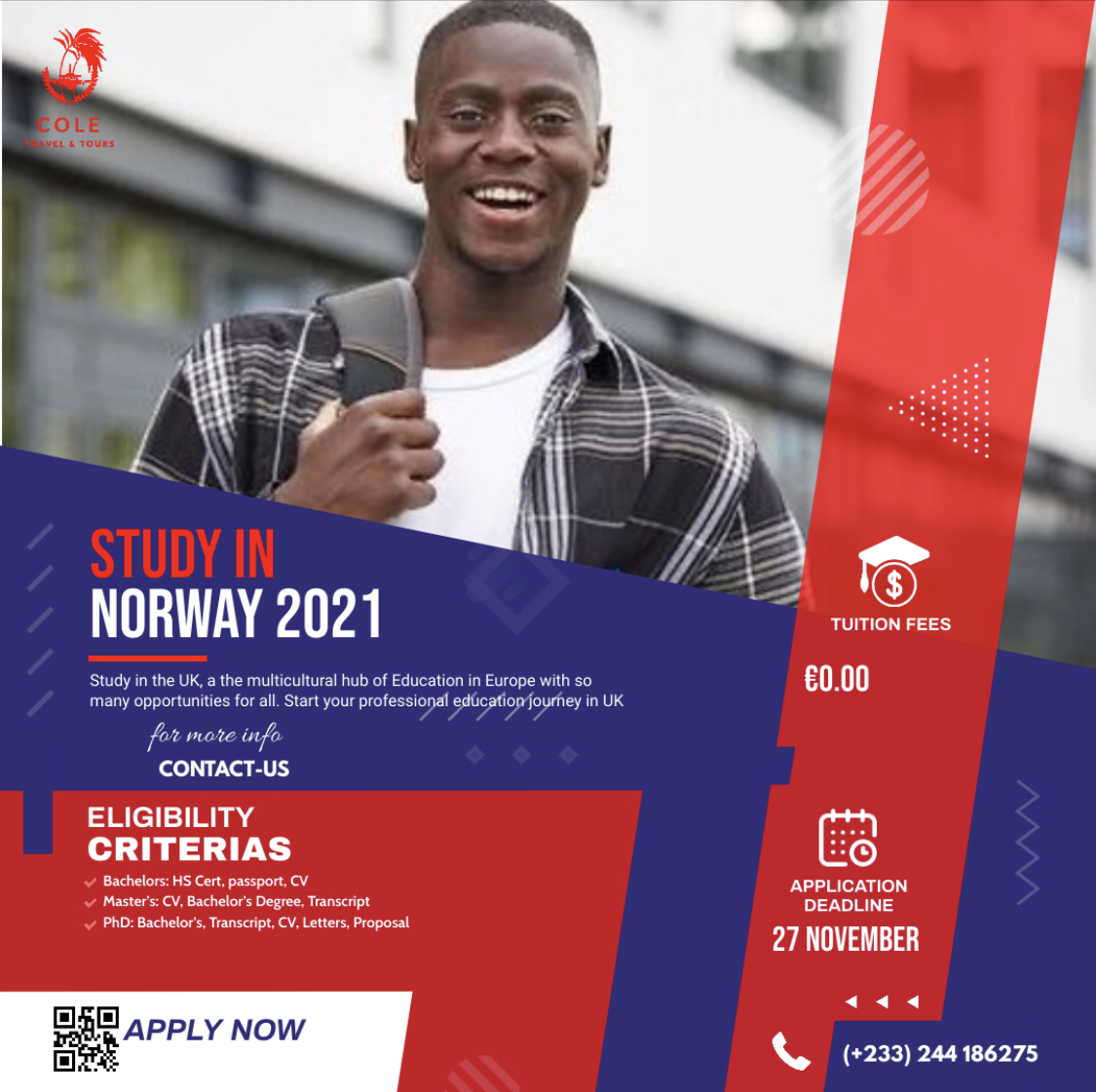 Cole Travel And Tours on Twitter "Apply with us for your 2021 admission to Norway. Offering